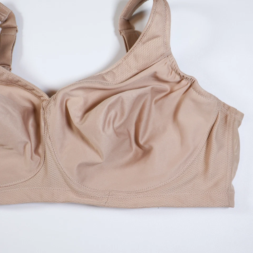 Sujetador deportivo Glamorise Magic Lift talla 48D estilo 1006 beige liso inalámbrico sin forro Foto 4 de 4