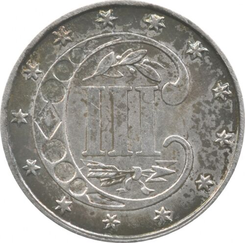 1861 Silver Three Cent Trime *0883 - Picture 2 of 3