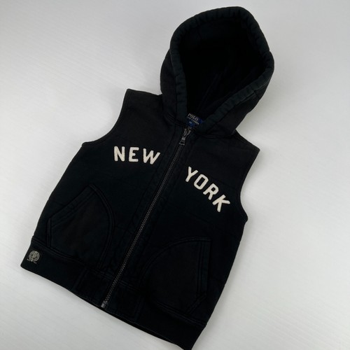 Ralph Lauren Vest Girl 6X New York Zip Up Spell Out Sleeveless Jacket Hood Core - Picture 2 of 12
