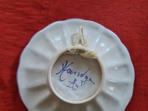 Wand teller Porzellan oder Schale Landhausstil Handarbeit vom Töpfermarkt NEU  - Bild 4 von 4