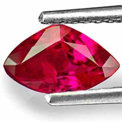 IGI Certified BURMA Ruby 1.08 Cts Natural Untreated Neon Red Trilliant