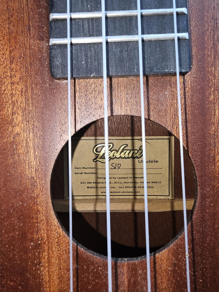 LEOLANI / Wood Concert Ukulele - Leolani S10 4 String 2016 21" L 12" NECK - Image 4 of 4