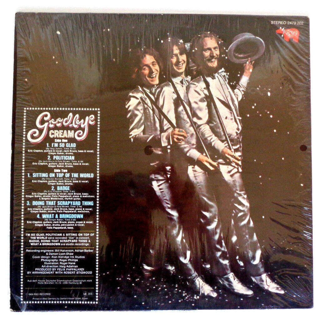 CREAM - Goodbye - Vinyl LP 1969 RSO 2479 202 German Import Shrink