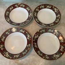 Sakura Splendor Excell Christmas 8” Bowl Stoneware Bowls Set Holly Holiday 4pc