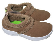 OOFOS OOcoozie Low Recovery Shoe White Chestnut Womens Size 9 Slip On Comfort