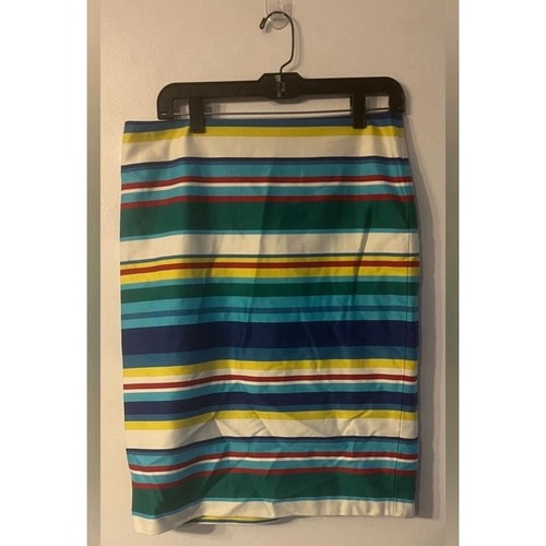 Talbots Women's Multicolor Striped Pencil Skirt Size 10 Knee Length NWT