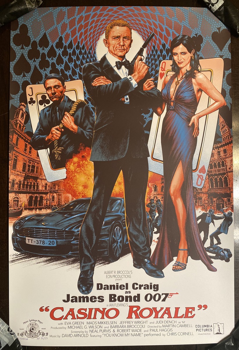 James Bond Casino Royale 007 Movie Poster Art Print Daniel Craig