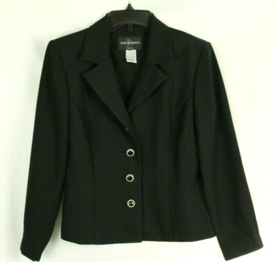 John Roberts Women's Blazer Black Jacket Size 4P