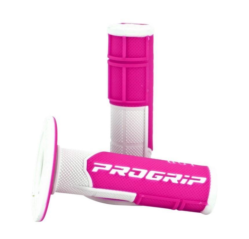 Poignées de guidon ProGrip 801 anti-vibrations double densité fuchsia 115mm