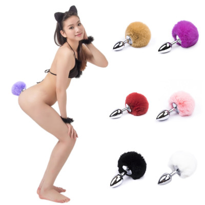 girl with bunny tail butt Cute Bunny Rabbit Tail Tear Drop Butt Plugs Silver Funny Toy Anal Plug 7  Colors | eBay