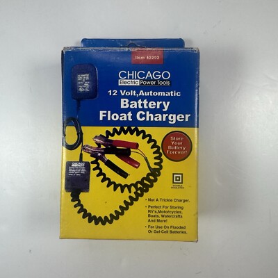Chicago 12 Volt Automatic Battery Float Charger New Open Box Item 42292