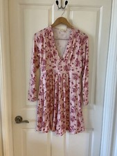 LOVESHACKFANCY Pink Floral Linen Cotton Mini Dress Size Medium Pink