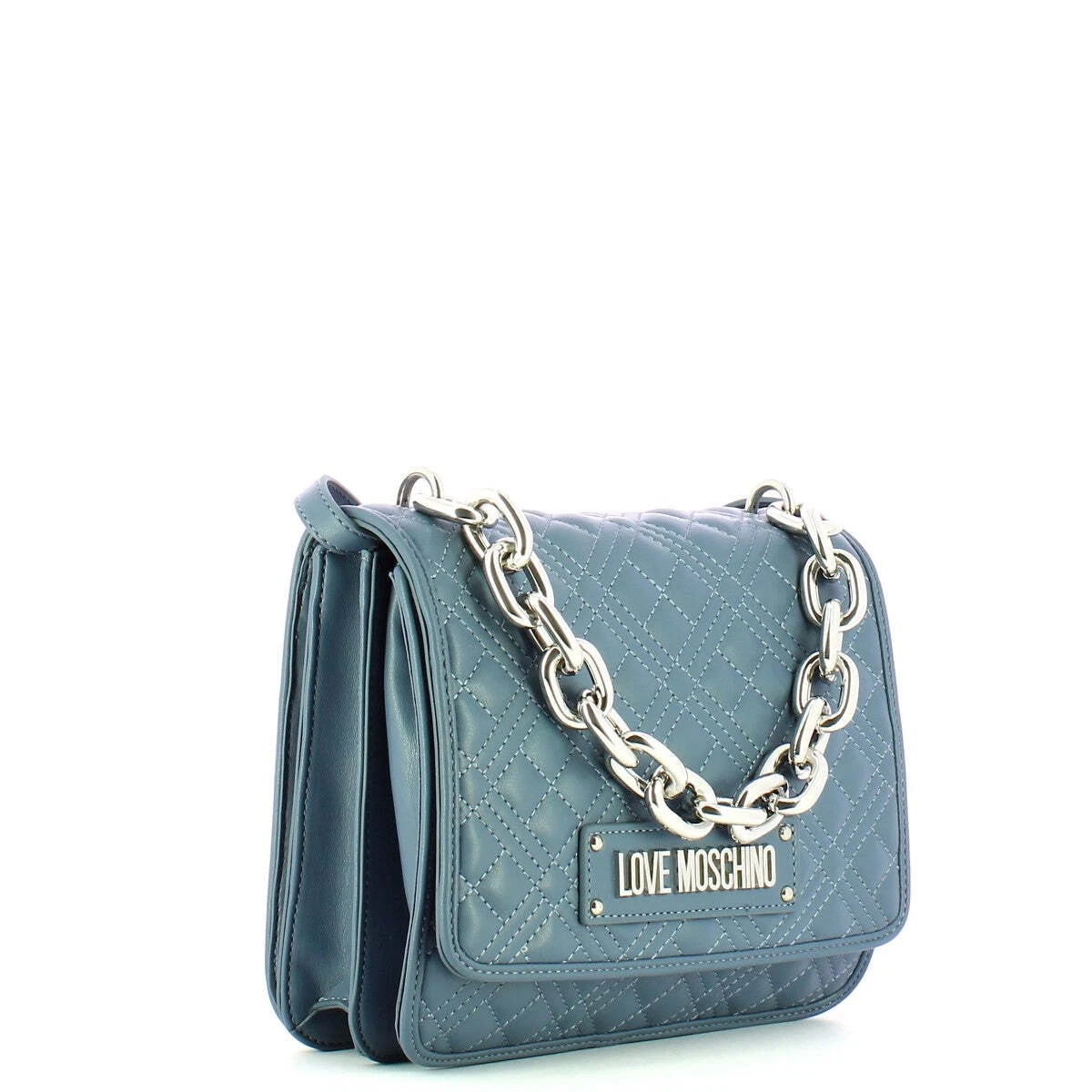 NEW Love Moschino Borsa a tracolla con catena Shiny Quilted Denim JC4024PP1F