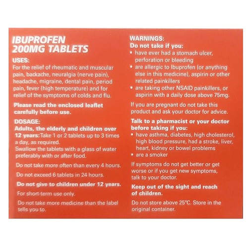 Galpharm Ibuprofen 200mg Tablets Box 12 for sale online eBay