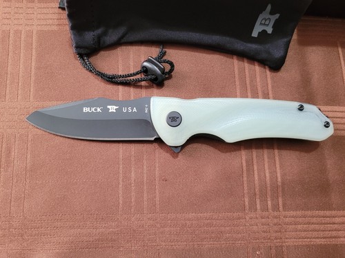 Buck 842 Sprint Ops Pro Jade G-10 Ball Bearing Flipper BOS S30V Made In U.S.A. - Picture 4 of 7