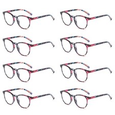8 Pairs Womens Ladies Blue Light Blocking Reading Glasses Spring Hinge Readers