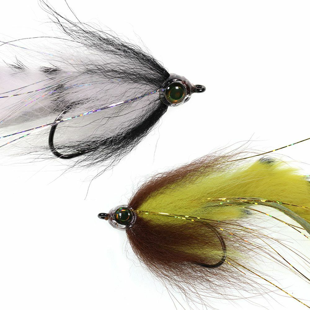 3PCS 2/0 Big Hare Strip Streamer Fly Rainbow Zonker Streamer Sea