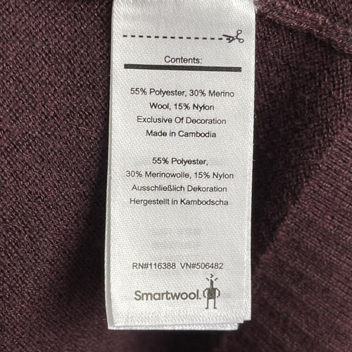 Smartwool Ripple Ridge Half Zip Sweater Mens Large Plum Knit Merino Wool Blend - 第 14/18 張圖片