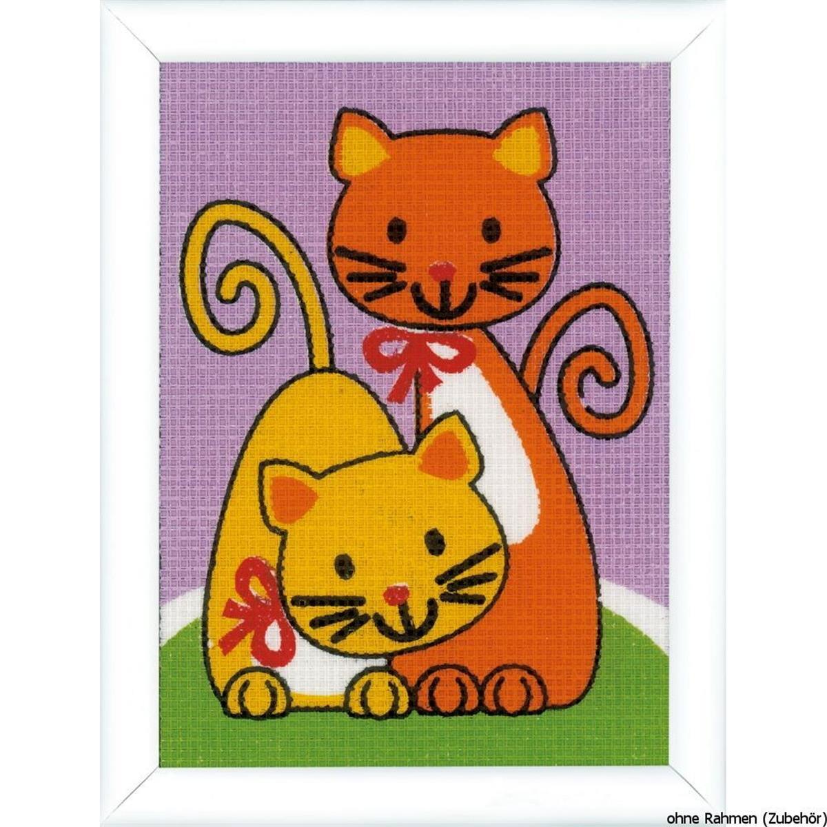 Vervaco cross stitch kit ""playing cats"", stamped, DIY