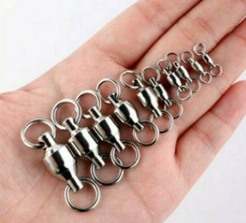 100Pcs/#0 Ball Bearing Swivels Solid Ring Trolling Connector Fishing Tackle - Picture 7 of 12