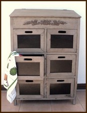 SHABBY Kommode Schrank Vintage Küche Landhaus Schubfächer Schubladen Klappdeckel