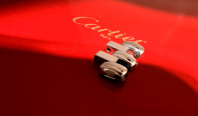 Cartier Watch Bracelet Link Panther 18k WHITE Gold 14 mm RARE One Screw VINTAGE