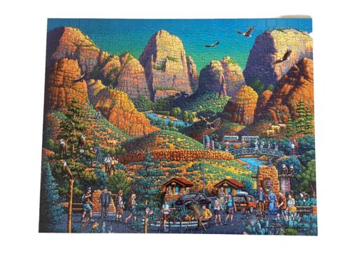 Dowdle Folk Art Zion National Park 500 Piece Jigsaw Puzzle 16 x 20" MINT - Picture 2 of 3