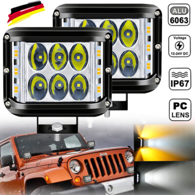 2X 60W LED Offroad Blitzlicht Arbeitsscheinwerfer 12V/24V Für Jeep SUV Bagger