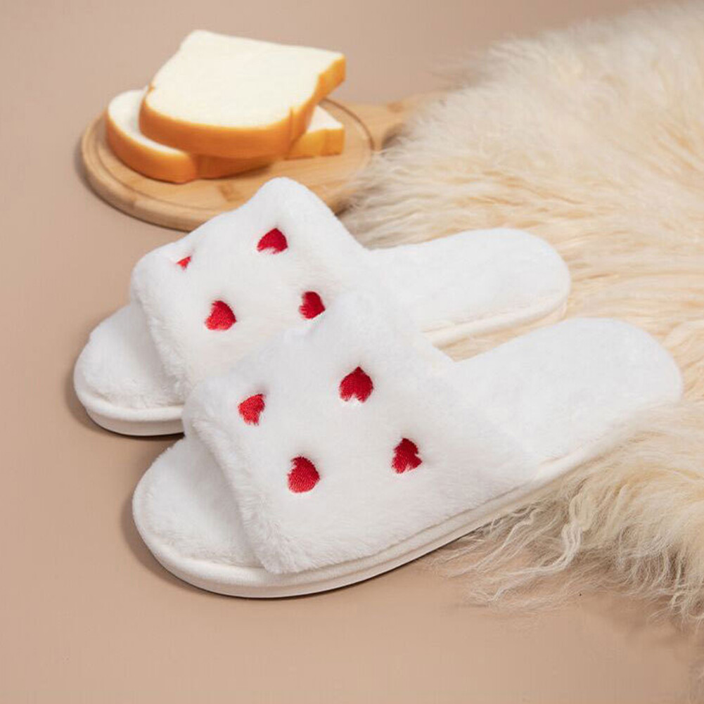 APL Pantofole peluche motivo cuore morbide casa scarpe pelose amore pantofole per uomo donna