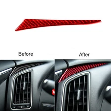 For Infiniti Q50 Q60 2014-20191x Red Carbon Fiber Left Console Strip Cover Trim