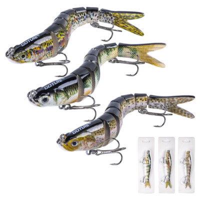 3-Piece Saltwater Fishing Lure Set - 5.31" Multi-Jointed Swimbait For Bass, Catfish, Trout, Freshwater & Saltwater