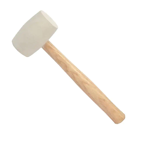 NEW Heavy-Duty 32Oz White Rubber Mallet Long Wood Handle Professional Grade Tool