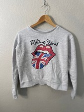 The Rolling Stones Graphic Long Sleeve Sweatshirt Gray Women's Small