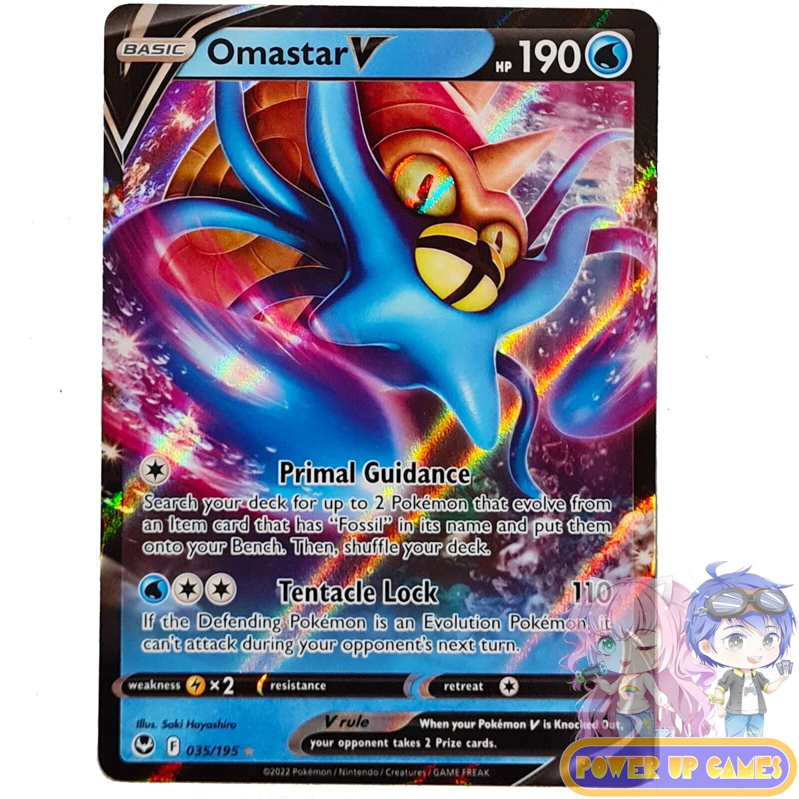 Carta Pokémon Original Omastar V Tempestade Prateada