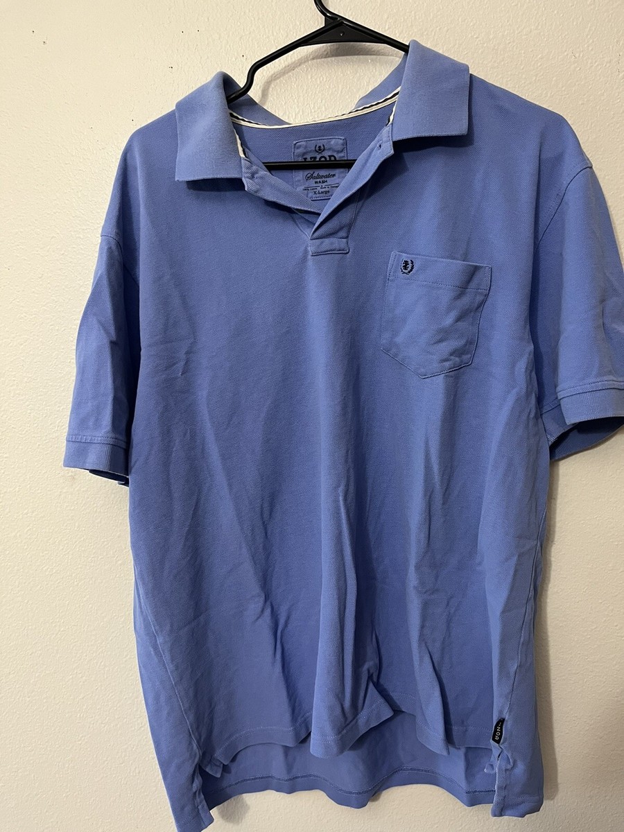 IZOD Saltwater Wash Classic Polo Shirt Men's XL Blue