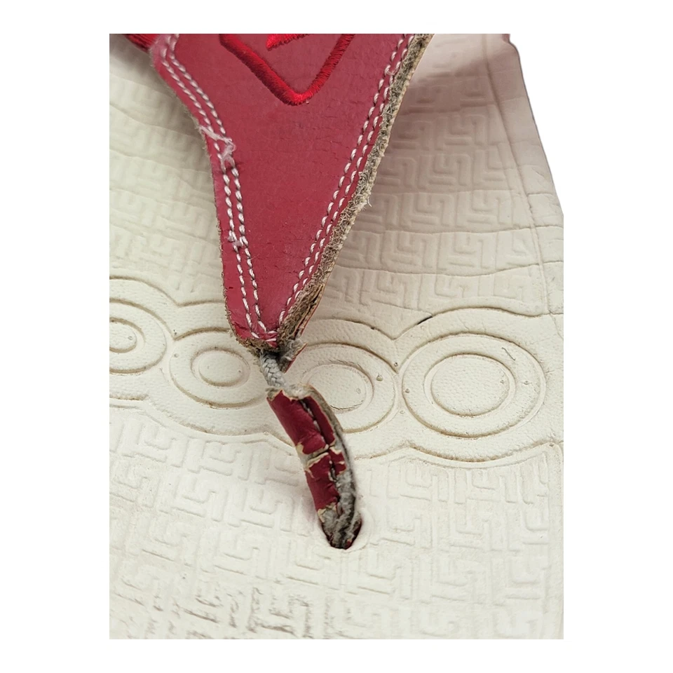 Sapatos Therashoe Feminino 11 Sandália Vermelha Flip Flop Tanga Terapia Couro Moldado - Imagem 4 de 4