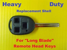 NEW Heavy Duty Remote Head Key Shell CASE UNCUT High Security 3 Btn Long Blade