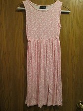 Oscar de la Renta Pink White Sleeveless Floral Stretch Dress Size 14Y