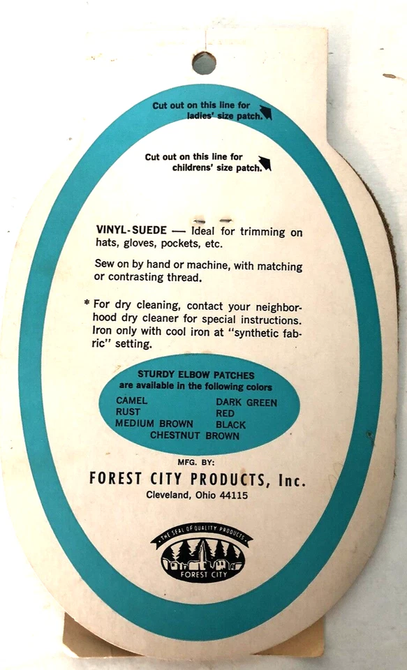 Vintage Elbow Patches Chestnut Brown Vinyl Suede Sturdy Brand New Old Stock - Image 2 of 2