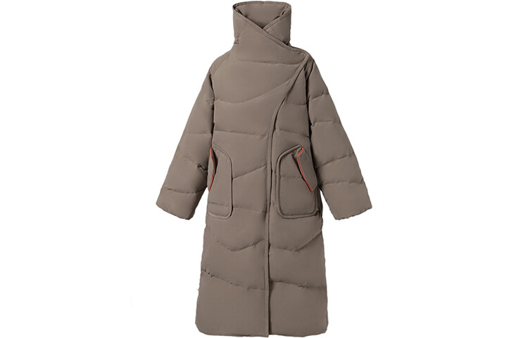 Однотонный теплый пуховик средней длины из серии Li-Ning Sports Fashion Series