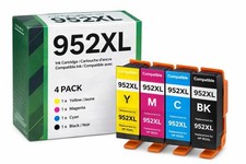 952XL High-Yield Ink Cartridges 4-Pack, Black/Cyan/Magenta/Yellow
