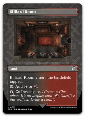 Billiard Room (Borderless) #13 (NM) Ravnica Clue CLU Magic MTG