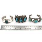 Southwest Signed Sterling Turquoise 5.5-6.5in Cuff Bracelets Lot of 3 #S5616-5 — photo 8