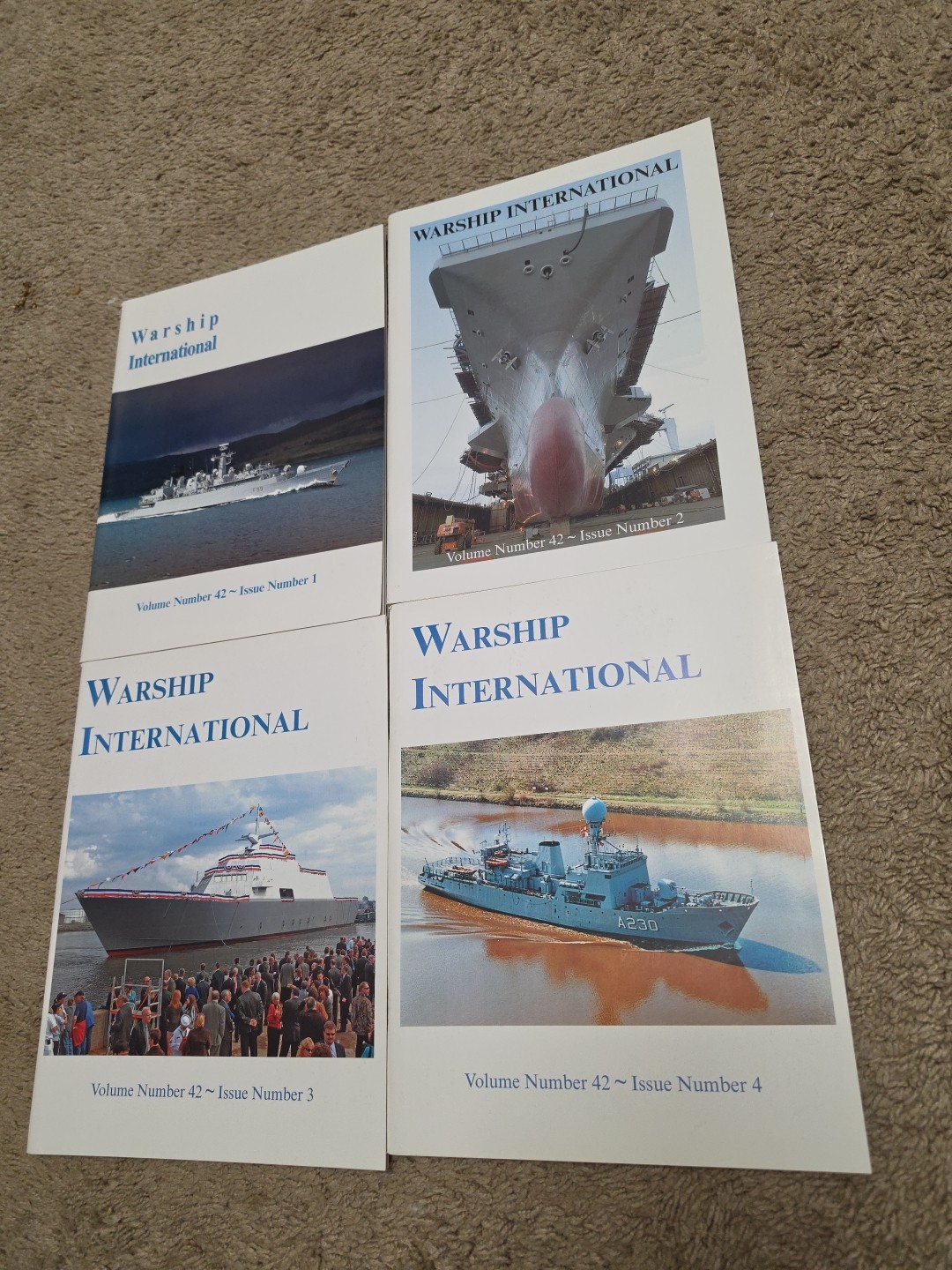Warship International magazine Volume 42 numbers 1, 2, 3,  and 4 2005