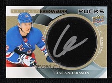 2018-19 Upper Deck Trilogy Signature Pucks Lias Andersson #SP-LA Auto 1q2