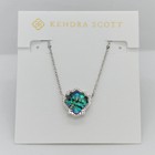 New Kendra Scott Brynne Silver Short Pendant Necklace In Abalone Shell