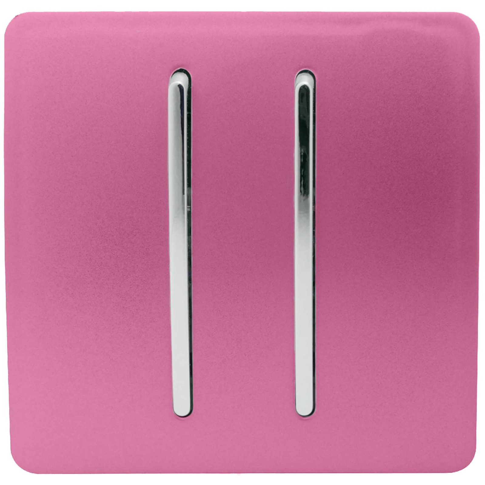 Trendi 2 Gang 2 Way Modern Glossy 10 Amp Rocker Tactile Light Switch Pink - Image 2