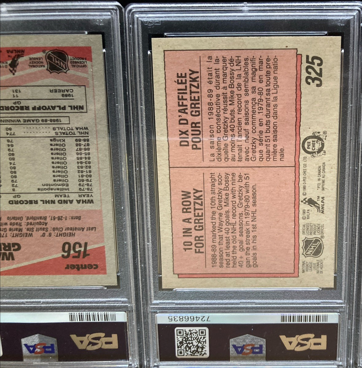 2-1989 O-PEE-CHE#156/1-#325 LA KINGS GRETZKY HOF 2-PSA 9 ALL IN SEQUENCE HOCKEY view 7