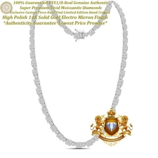 VVS1/D 16.42 Ctw. Baguette/Round Cut Moissanite Tennis Chain Neckless 5mm/20"