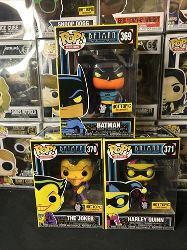 Funko Pop! Heroes DC Batman Animated Series Black Light Hot Topic Exclusive Set